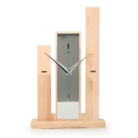 Stairs – Designer-Standuhr aus Massivholz mit Alu-Applikation