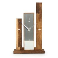 Stairs – Designer-Standuhr aus Massivholz mit Alu-Applikation