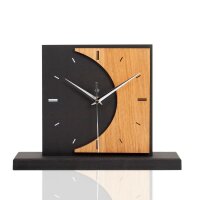 Moon – Designer-Standuhr aus MDF mit Alu, Echtholz oder Steinfurnier