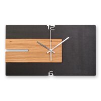 Horizora – Designer-Wanduhr aus MDF mit Alu, Echtholz oder Steinfurnier
